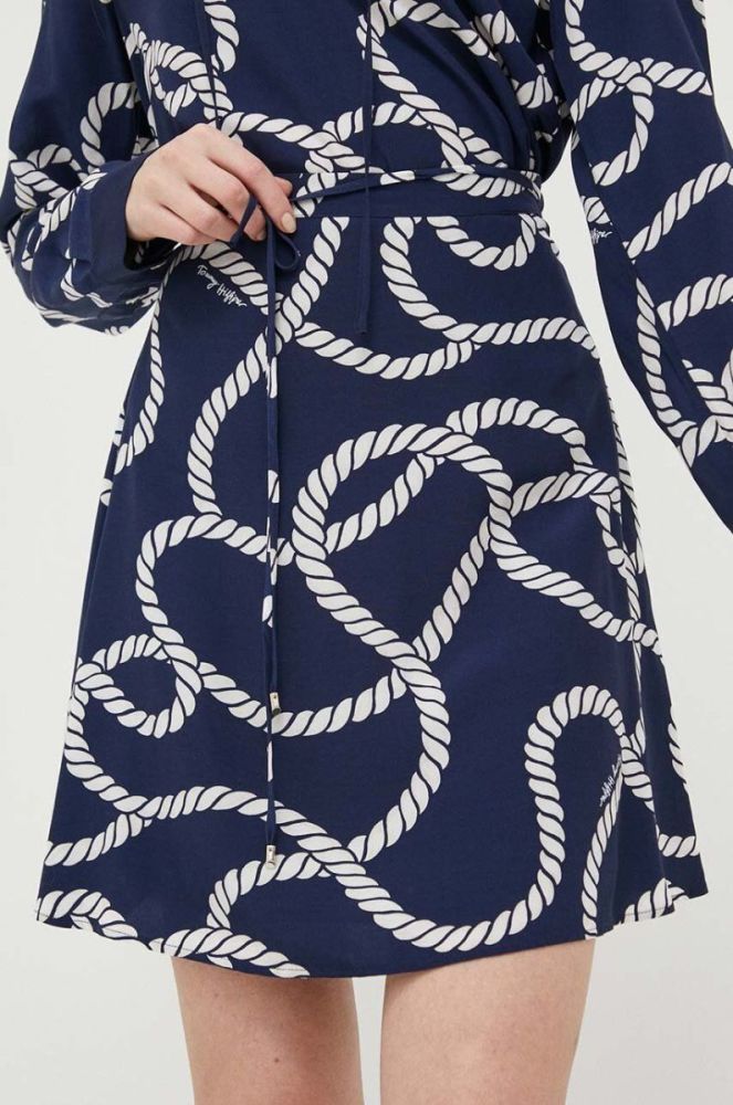 Спідниця Tommy Hilfiger колір синій mini розкльошена (3154116) фото 4