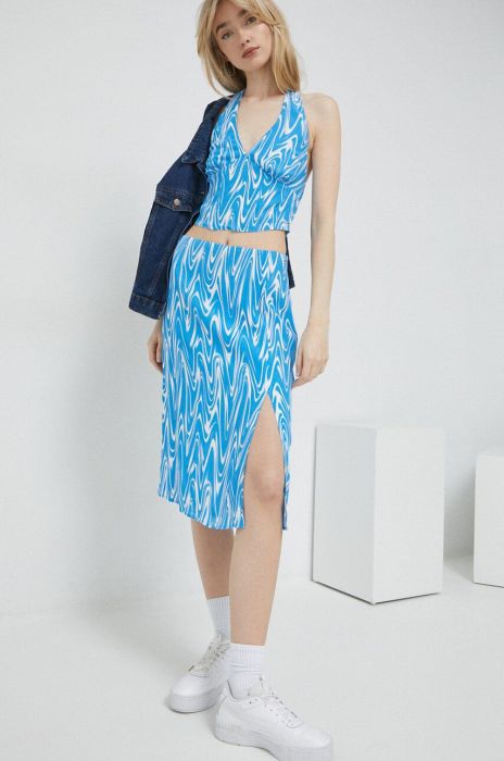 Спідниця Tommy Jeans midi пряма колір блакитний (3123651)