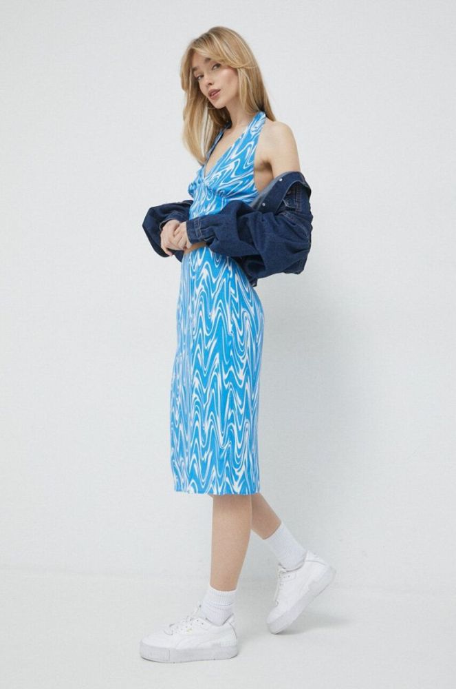 Спідниця Tommy Jeans midi пряма колір блакитний (3123651) фото 2