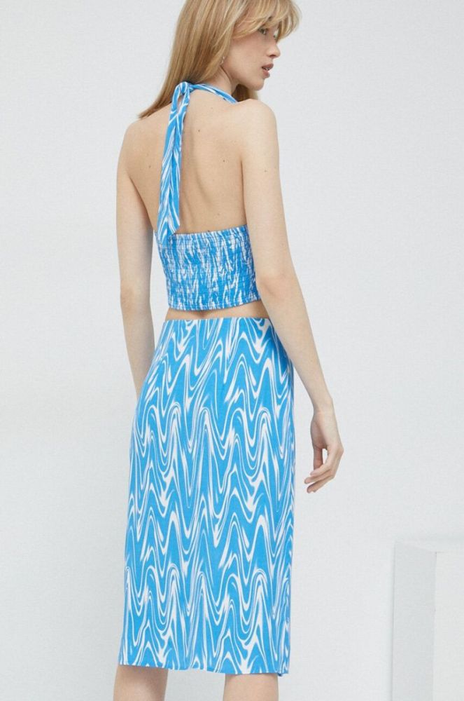 Спідниця Tommy Jeans midi пряма колір блакитний (3123651) фото 3