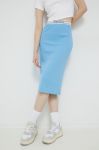Спідниця Tommy Jeans midi пряма колір блакитний (2998240) Спідниця Tommy Jeans midi пряма колір блакитний (2998240)