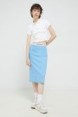Спідниця Tommy Jeans midi пряма колір блакитний (2998240)