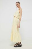 Бавовняна спідниця Tommy Jeans колір жовтий maxi розкльошена