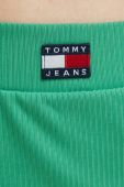 Спідниця Tommy Jeans колір зелений mini пряма Спідниця Tommy Jeans колір зелений mini пряма