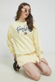 Джинсова спідниця Tommy Jeans колір жовтий mini розкльошена