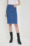 Джинсова спідниця Lee midi олівець колір блакитний Джинсова спідниця Lee midi олівець колір блакитний