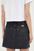 Джинсова спідниця Wrangler колір чорний mini пряма