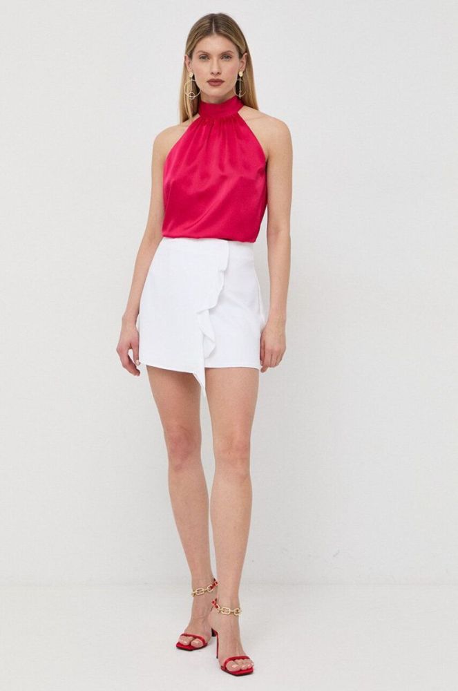 Спідниця Armani Exchange колір білий mini розкльошена фото 2
