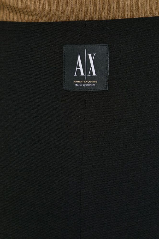 Спідниця Armani Exchange колір чорний mini розкльошена фото 4