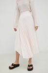 Спідниця Samsoe Samsoe Annica колір рожевий midi розкльошена Спідниця Samsoe Samsoe Annica колір рожевий midi розкльошена
