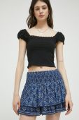 Спідниця Superdry mini розкльошена колір блакитний