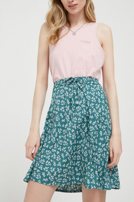 Спідниця Protest колір зелений mini розкльошена Спідниця Protest колір зелений mini розкльошена