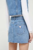 Джинсова спідниця Guess Originals mini пряма колір блакитний