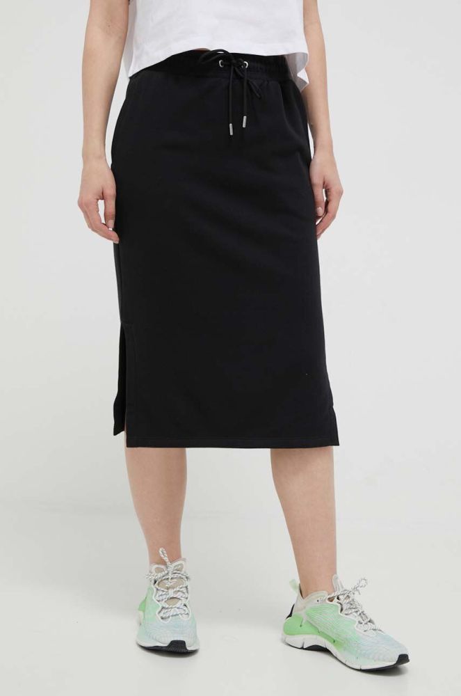 Спідниця Dkny колір чорний midi пряма (3288869)