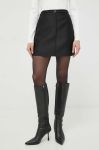Спідниця з домішкою шовку Miss Sixty колір чорний mini пряма Спідниця з домішкою шовку Miss Sixty колір чорний mini пряма