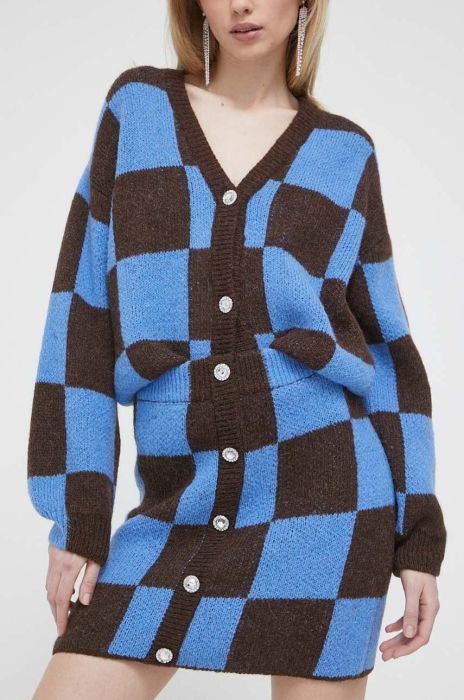 Спідниця з домішкою вовни Stine Goya mini пряма колір барвистий Спідниця з домішкою вовни Stine Goya mini пряма колір барвистий