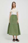 Спідниця Deha колір зелений midi розкльошена Спідниця Deha колір зелений midi розкльошена