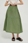 Спідниця Deha колір зелений midi розкльошена