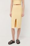 Спідниця Patrizia Pepe колір жовтий midi олівець Спідниця Patrizia Pepe колір жовтий midi олівець