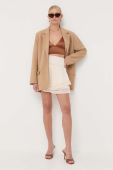 Спідниця Patrizia Pepe колір бежевий mini пряма (3220516)