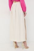 Спідниця з домішкою льону Patrizia Pepe колір бежевий maxi розкльошена