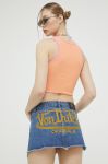 Джинсова спідниця Von Dutch mini олівець колір блакитний Джинсова спідниця Von Dutch mini олівець колір блакитний