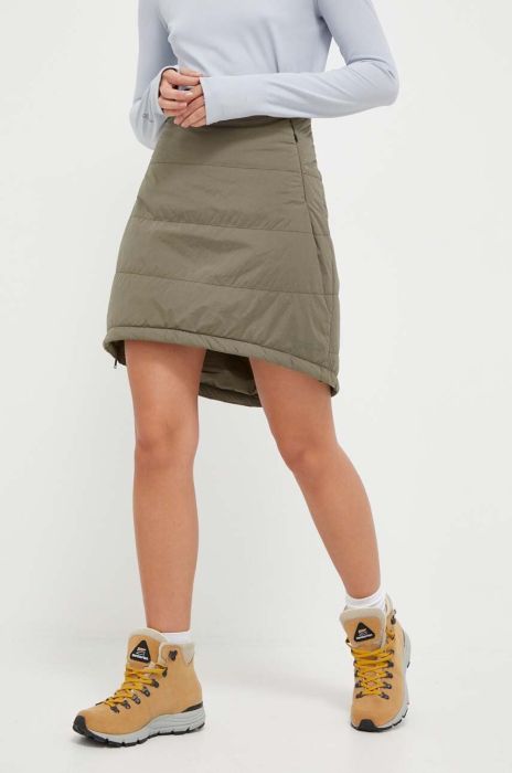 Спортивна спідниця Jack Wolfskin Alpengluehen колір зелений mini розкльошена Спортивна спідниця Jack Wolfskin Alpengluehen колір зелений mini розкльошена