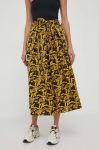 Спідниця United Colors of Benetton колір жовтий midi розкльошена Спідниця United Colors of Benetton колір жовтий midi розкльошена