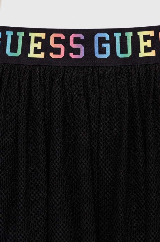 Дитяча спідниця Guess колір чорний mini розкльошена (2870762) фото 2