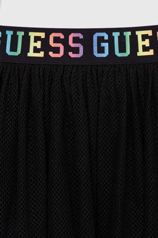 Дитяча спідниця Guess колір чорний mini розкльошена (2870762) фото 2