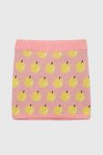 Дитяча бавовняна спідниця United Colors of Benetton колір рожевий mini пряма
