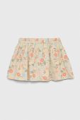 Дитяча бавовняна спідниця United Colors of Benetton колір бежевий mini розкльошена