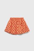 Дитяча бавовняна спідниця United Colors of Benetton колір помаранчевий mini розкльошена (3279495)