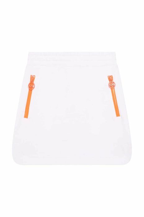 Дитяча бавовняна спідниця Michael Kors колір білий mini пряма (3052882)