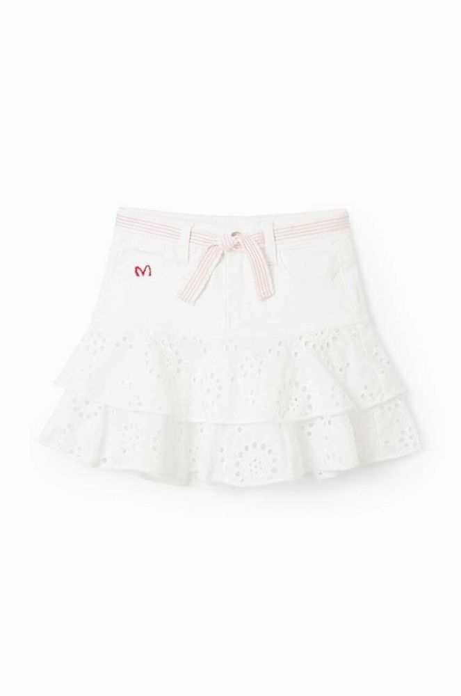 Дитяча спідниця Desigual колір білий mini розкльошена (3045493) фото 2