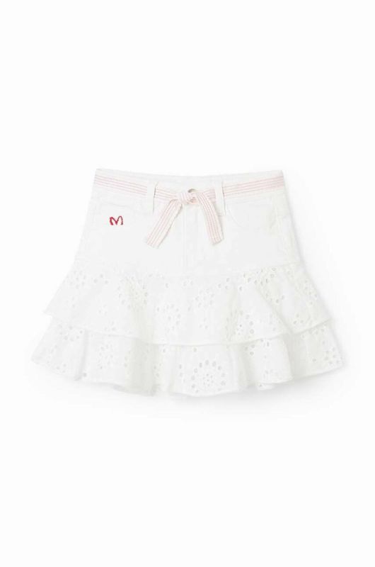 Дитяча спідниця Desigual колір білий mini розкльошена (3045493) фото 2