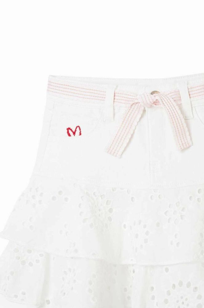 Дитяча спідниця Desigual колір білий mini розкльошена (3045493) фото 3