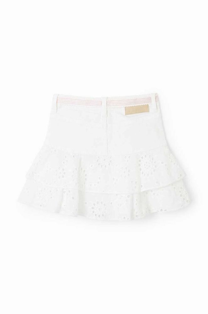 Дитяча спідниця Desigual колір білий mini розкльошена (3045493) фото 4