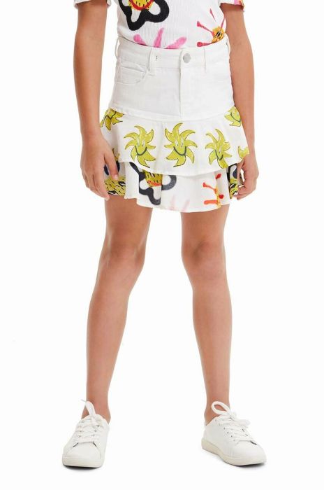 Дитяча спідниця Desigual колір білий mini розкльошена (3045505)