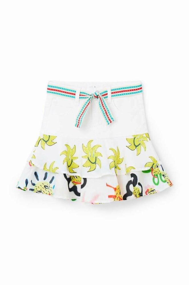 Дитяча спідниця Desigual колір білий mini розкльошена (3045505) фото 2