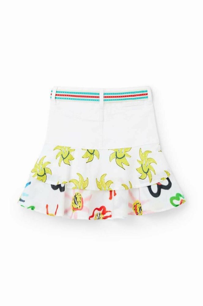 Дитяча спідниця Desigual колір білий mini розкльошена (3045505) фото 4
