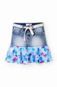 Дитяча спідниця Desigual mini розкльошена колір блакитний (3045511)