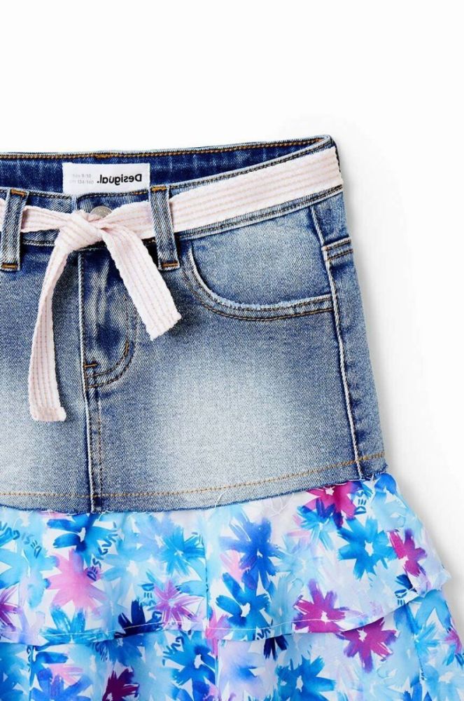 Дитяча спідниця Desigual mini розкльошена колір блакитний (3045511) фото 3