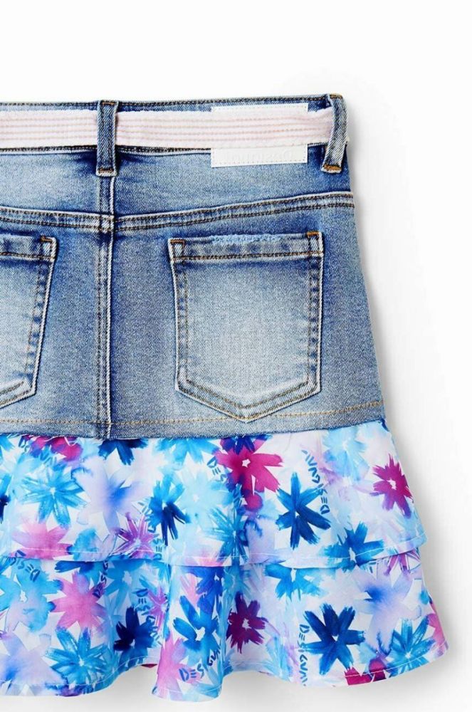 Дитяча спідниця Desigual mini розкльошена колір блакитний (3045511) фото 5