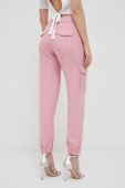 Штани Guess жіночі колір рожевий фасон chinos висока посадка