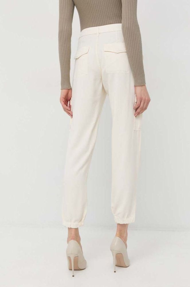 Штани Guess жіночі колір бежевий фасон chinos висока посадка фото 3