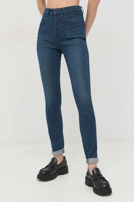 Джинси BOSS жіночі висока посадка колір темно-синій (2919925)