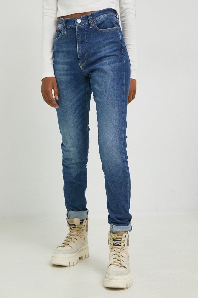 Джинси Tommy Jeans жіночі висока посадка колір блакитний (2867605)