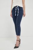 Штани Guess жіночі колір синій облягаюче висока посадка
