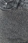 Джинси Karl Lagerfeld Rhinestone жіночі висока посадка колір сірий